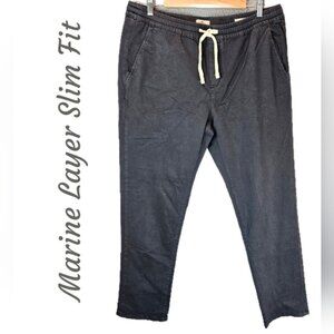 Marine Layer Pants Mens Sz XL 35X31 Faded Gray Cotton Pull On Pocket Casual